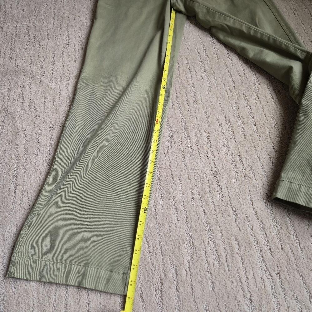 Mid-Rise Straight Wide Leg Relaxed Chino Pants Green 4 Sailor French Girl Clean - Picture 13 of 16